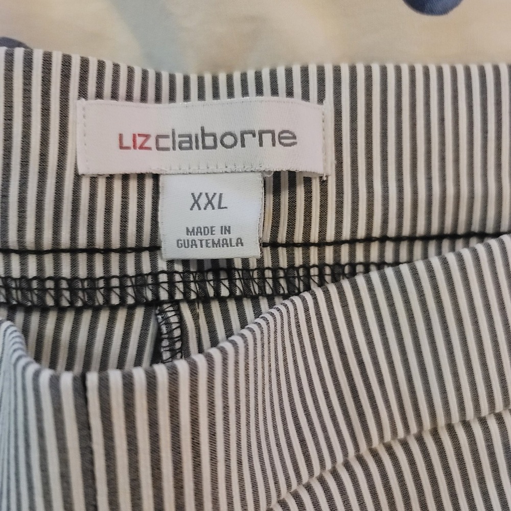 NWT Sailor Button Bermuda‎ Shorts Nautical Coastal Preppy XXL Black White Stripe - Picture 5 of 5